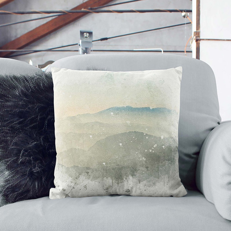 Abstract Square Cushion, 40cm H x 40cm W x 15cm D, Stone