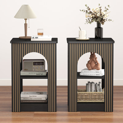 Farmhouse Square End Table With Storage