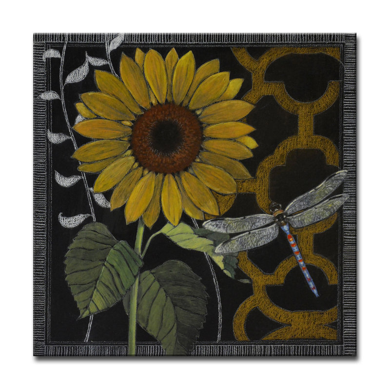 «Gilt Slate Flora IV» par Hope Hansen, impression sur toile, 12 po H x 12 po L x 1,5 po P