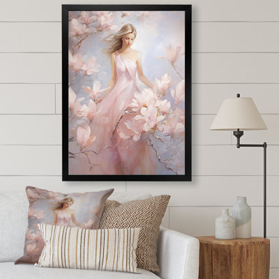 «White Pink Magnolias», impression romantique sur toile