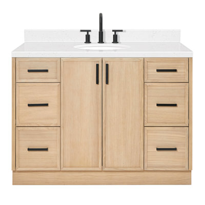 ARIEL Kelly 48 Single Sink Bathroom Vanity with Carrara Quartz Top
