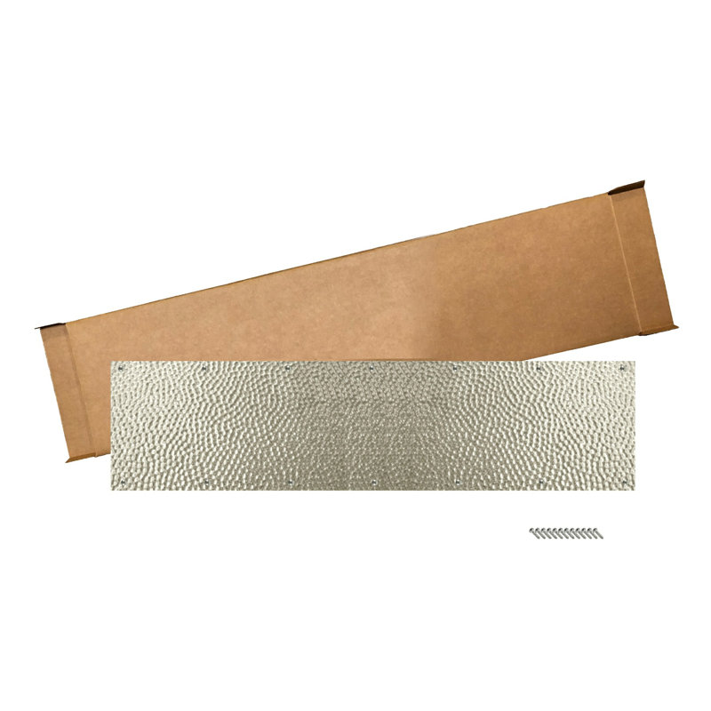 Plaque de porte martelée, Acier inoxydable, H 6 po x l 30 po x P 0,04 po