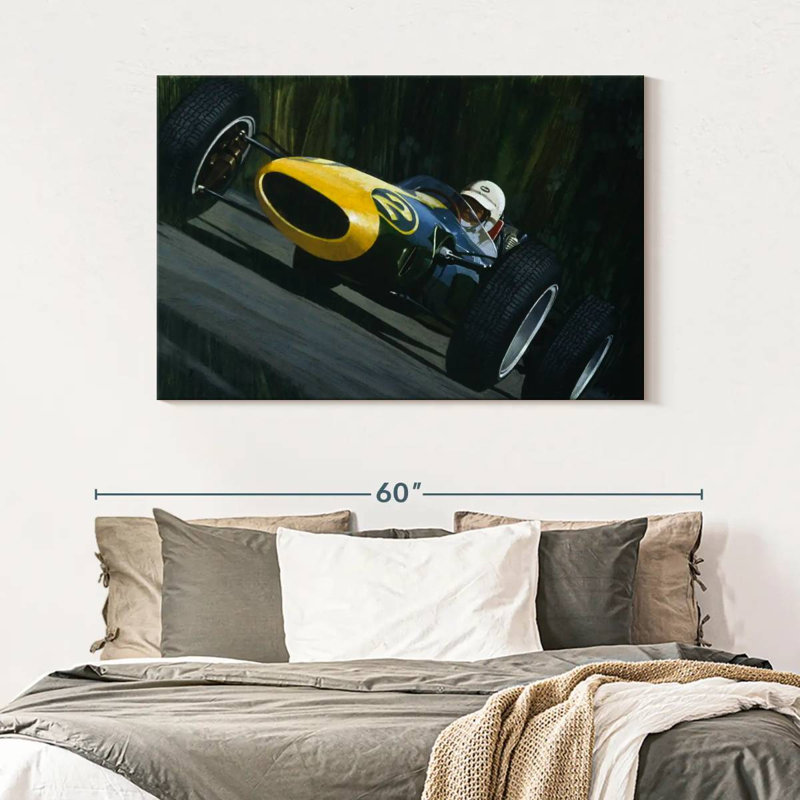 Mehar Blue Race Car, 32" H x 48" W