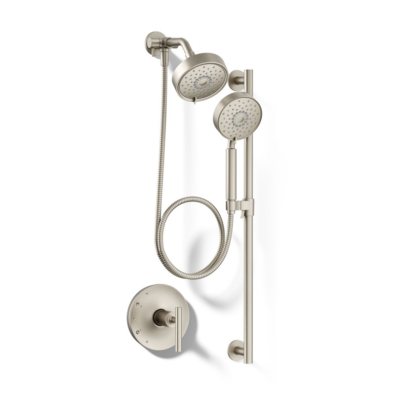 Kohler Purist Performance Showering Kit, 1.75 GPM Multifunction Showerhead and Handshower Package, Three Spray Settings