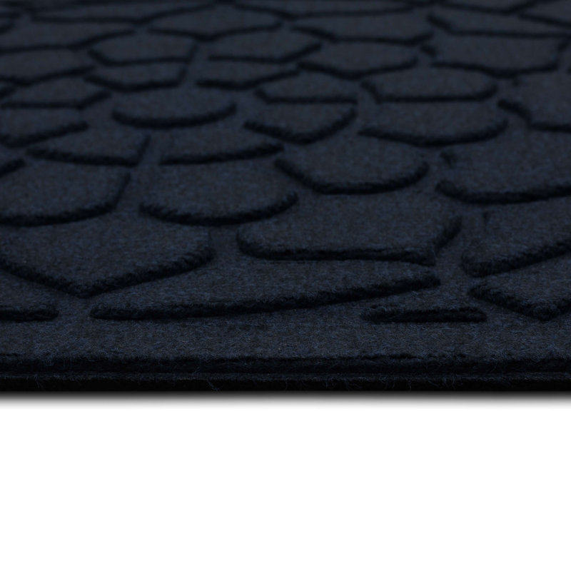 Kesha 48" L Rectangular Recycled Rubber Door Mat , Blue