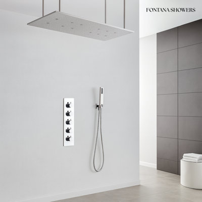 Système de douche thermostatique à DEL Verona avec contrôle de température et modes de pluie