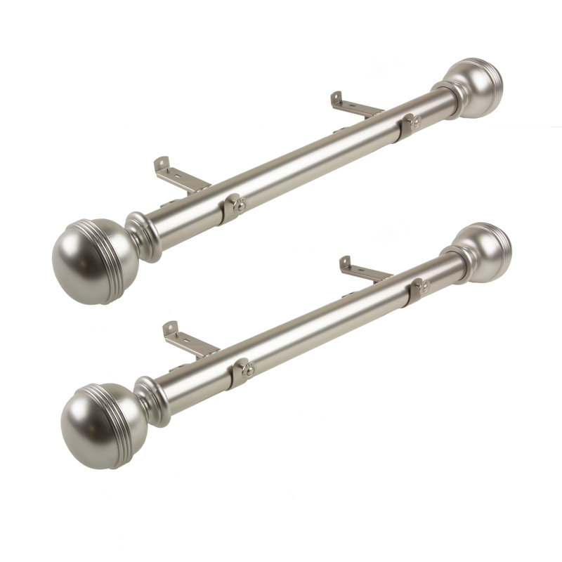 Tringle à rideaux simple 1,5 po Shuster, H 1,5 po x l 24 po x P 1,5 po, Nickel satiné