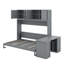 Grand lit escamotable avec bureau, tablettes et armoires
