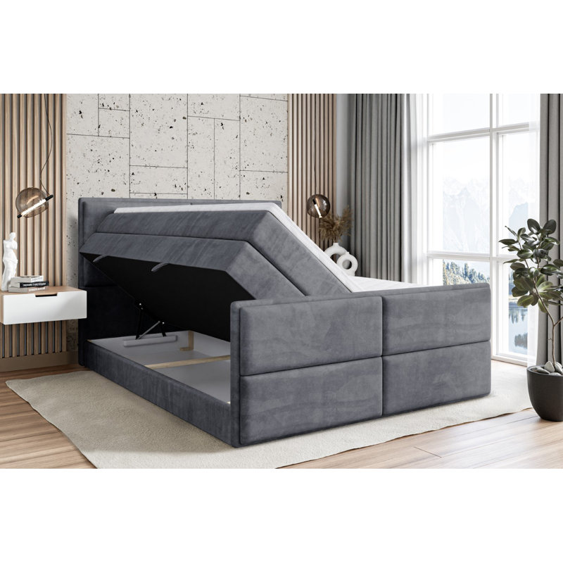 Bed, 120cm W x 200cm D, Dark gray