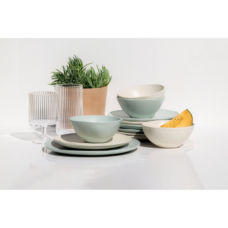 Assiette plate organique en mélamine NewWave - crème - 10,5 po