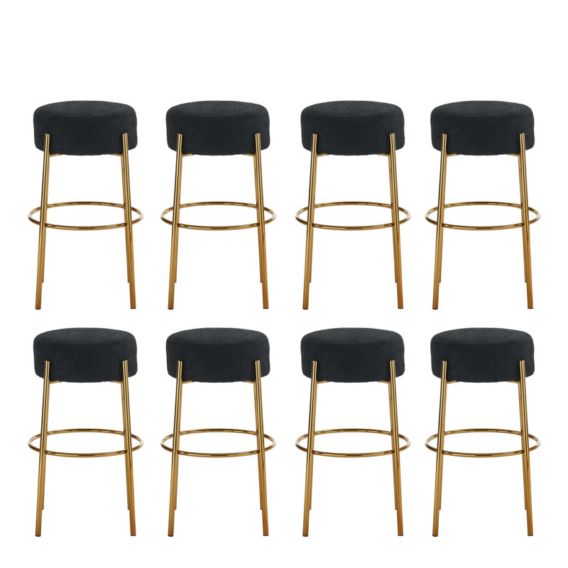 Tabouret de bar Kynlee, Noir, 8, Tabouret de bar (siège d'une hauteur de 30 po)