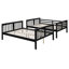 Lit superposé double au-dessus de double avec échelle pour chambre à coucher, mobilier de chambre d'amis - espresso