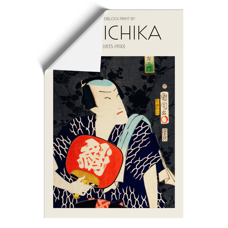 Man with a Fan Print by Toyohara Kunichika - Frameless Print, 42cm H x 30cm W x 0.1cm D