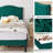 Auxter Upholstered Platform Bed Frame with Adjustable Nailhead Headboard, Velvet Fabric Mattress Foundation with Strong Wooden Slats Support, No Box Spring Needed, Heavy Duty, Easy Assembly-249466514-253164126