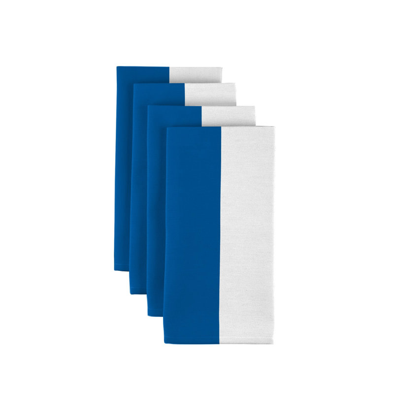 Cabana Polyester Striped Square Napkin, Royal