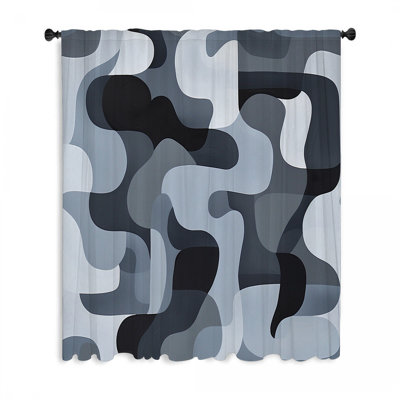 Rideaux à motif camouflage et voilages à motif camouflage - 1 panneau