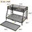 Black Metal Twin Over Full Bunk Bed With Trundle - Solid Construction, Silent Slats, Under Storage Function, 38 Slats Support, Numbered Parts Assembly Guardrail Protection, Simple