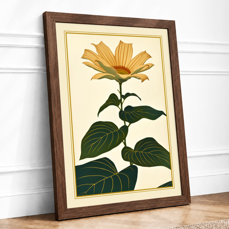 Golden Bloom Botanical - Print, Walnut, A1 - 84.1 x 59.4 cm