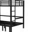 Lit superposé double en métal noir surdimensionné, inférieur pour plusieurs chambres à coucher, plateau avec fonction pouvant être retiré-1257670557