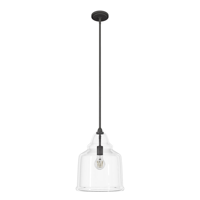 Dunshire 1 Light Noble Bronze Pendant with Glass, Medium, Clear