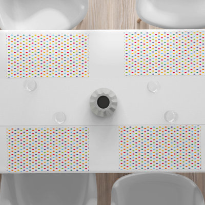 Polyester Polka Dots Rectangle Placemat