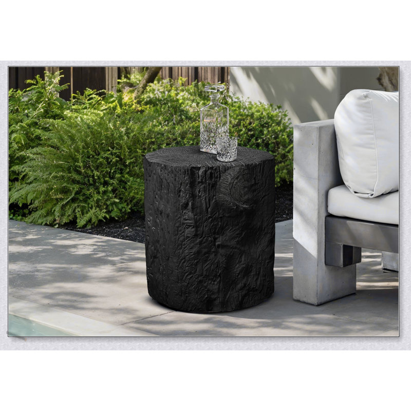 Table d'appoint ronde contemporaine de 25 pouces de hauteur, pour une utilisation intérieure / extérieure, durable et élégante, pour le salon ou la chambre à coucher