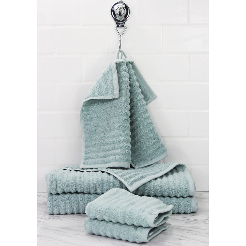 Glines 100% Cotton Plush Ribbed Mulit-Size Set, Celestial Blue