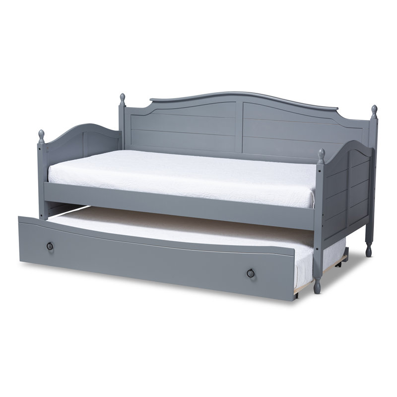 Lit de jour simple avec couchette Eugonda, Gris
