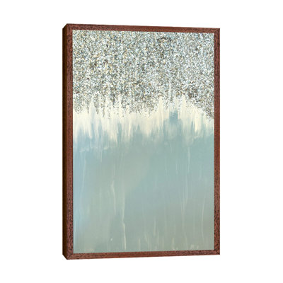 Blue And Silver Shimmer by Amber Lamoreaux - Painting on Canvas