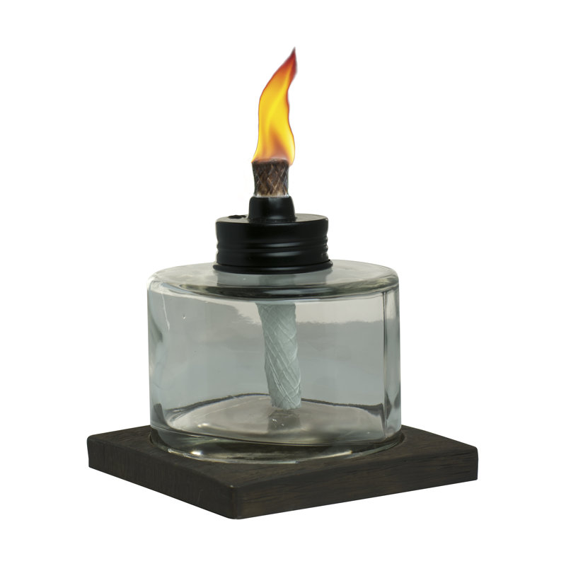 Lampe de table TIKI® 4 pouces en verre brun clair