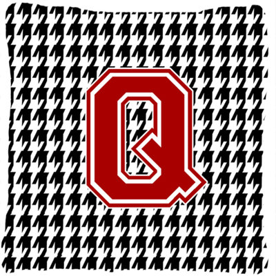 Monogramme Initial Houndstooth intérieur/extérieur Throw Pillow