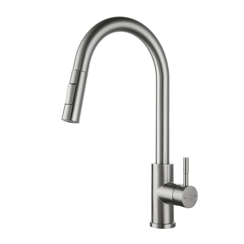 Single Handle Pull Down Sprayer Kitchen Faucet in Brushed Nickel, Brushed Nickel
