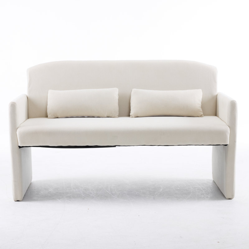 Loveseat With Throw Pillow, Ivory