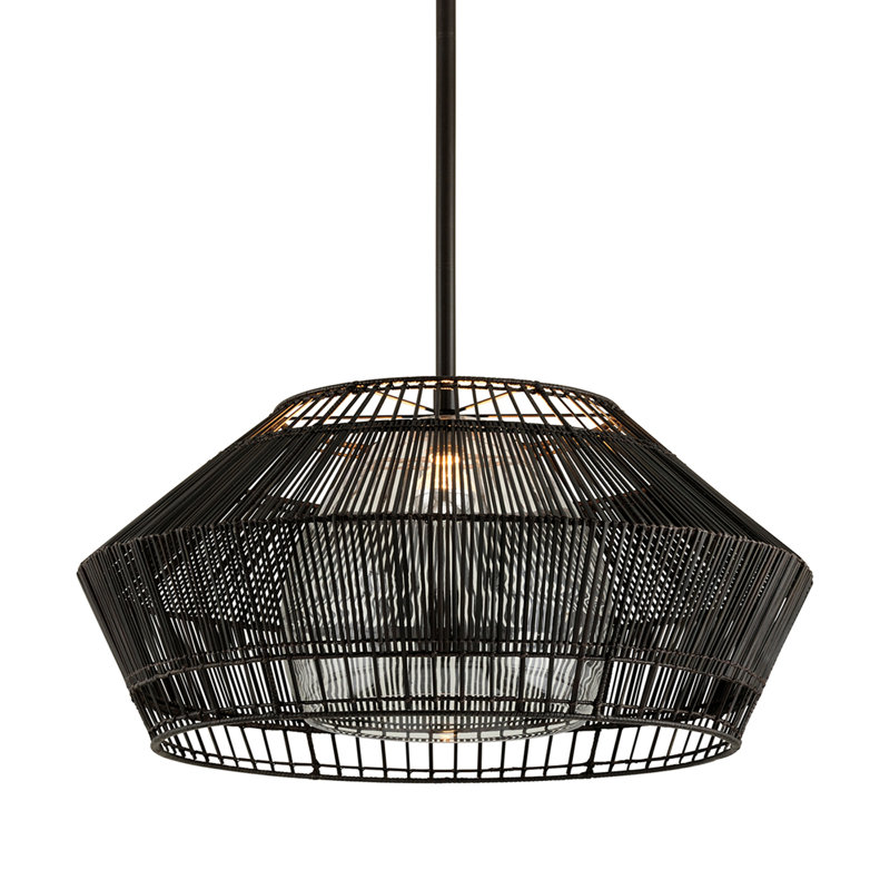 Luminaire suspendu géométrique 1 lumière Hunters Point, H 15,5 po x l 36 po x P 36 po