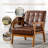 Accent Chair, Mid-century Modern Armchair With Solid Wood Frame,Armchair For Living Room, Bedroom-Brown-1940436778