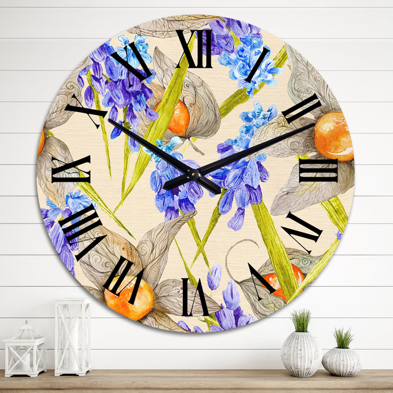 Horloge murale mauve et orange, Moyen