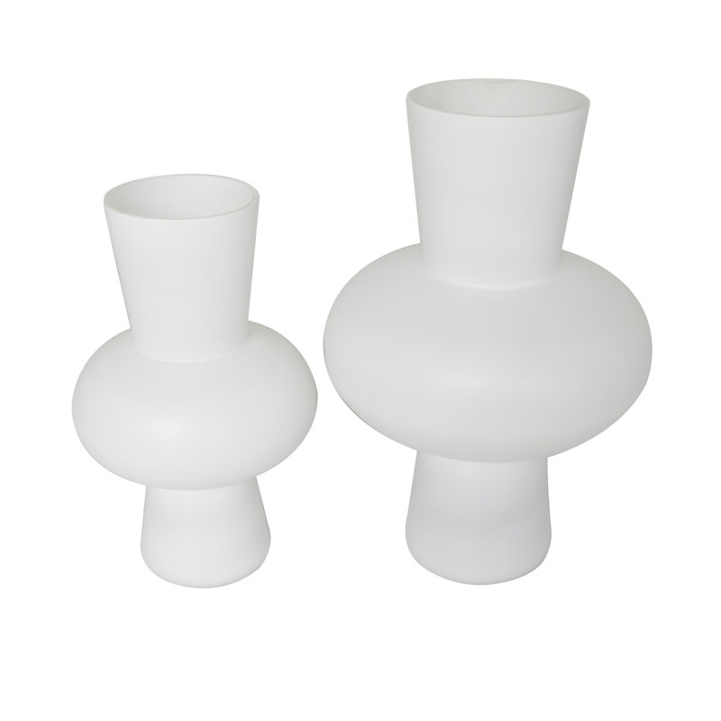 Vase de table en verre Mable, Blanc