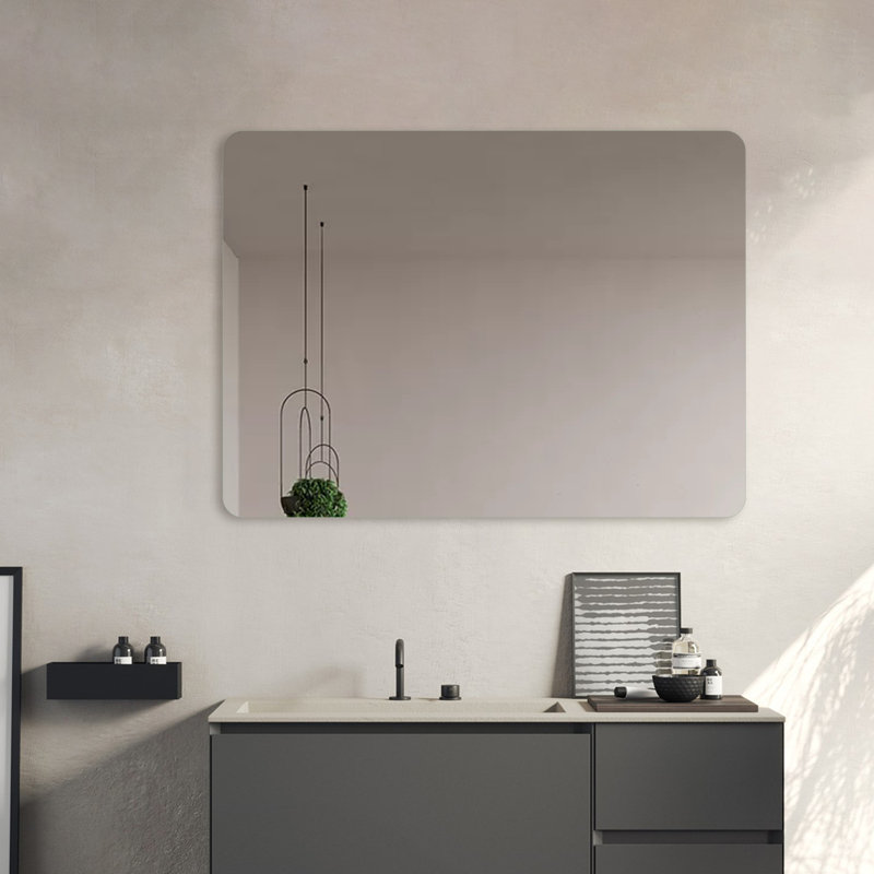 Miroir mural biseauté sans cadre, H 27 po x l 19 po x P 0,5 po