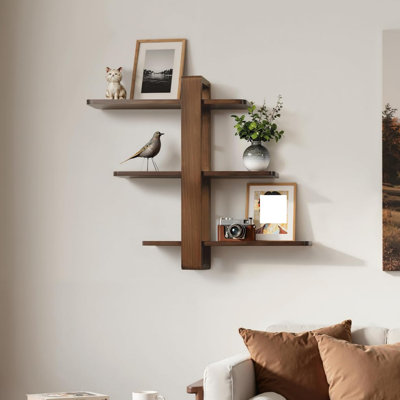 58 cm H x 50 cm W Solid Wood Floating Shelf Bookcase