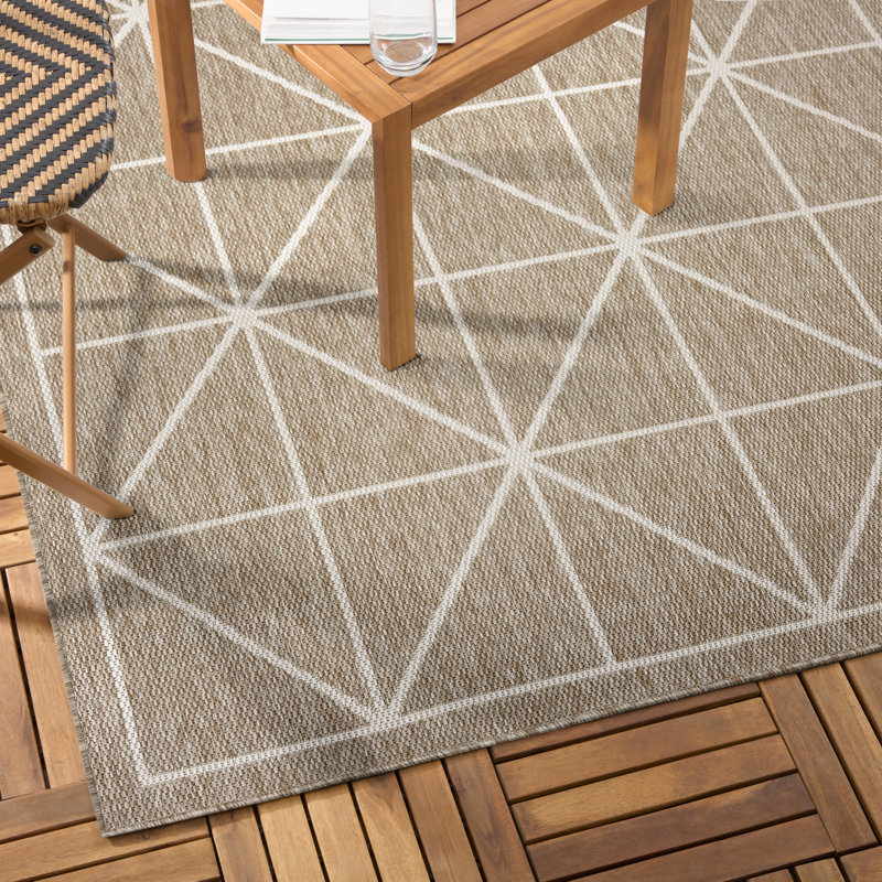 TOMMY BAHAMA Patio Country Geometric Modern Indoor/Outdoor Area Rug, Beige/Cream, 5'2"x7'2", Beige/Cream, 5'2"x7'2"