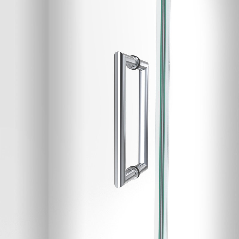 Unidoor Mira 58" W x 72" H Hinged Frameless Shower Door with ClearMax™ Technology