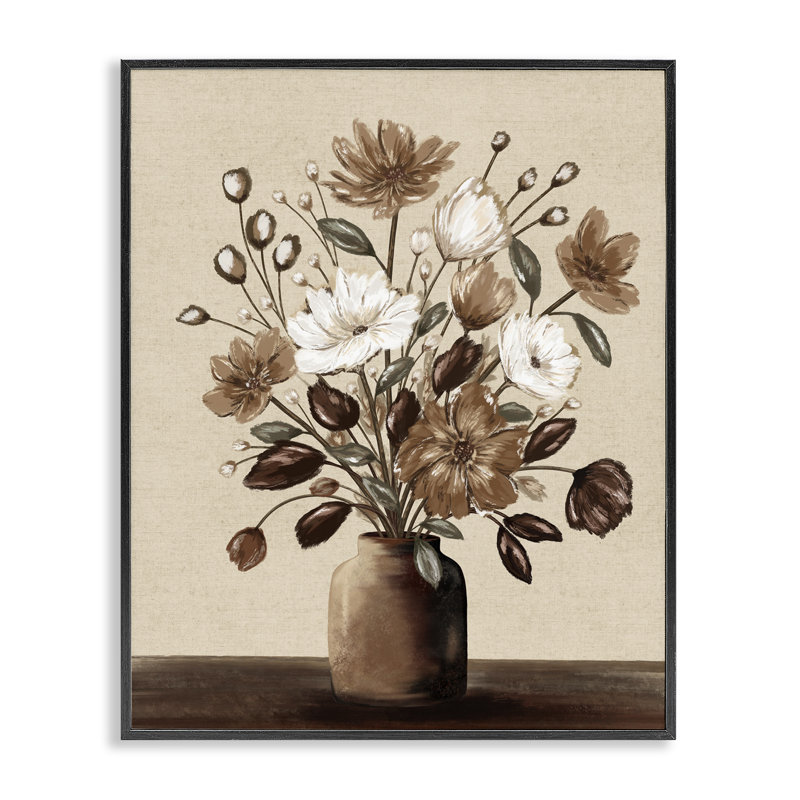 Vase encadré giclée, design par Kristen Dalpiaz, H 30 po x l 24 po, Giclée encadrée noir minuit