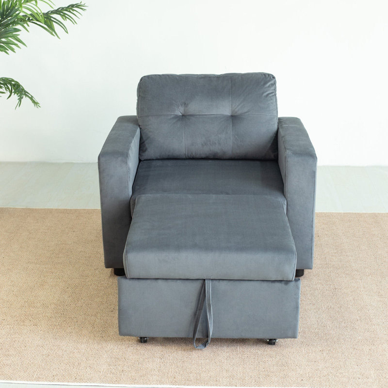 Linen Accent Chairs Bed - Single, Grey