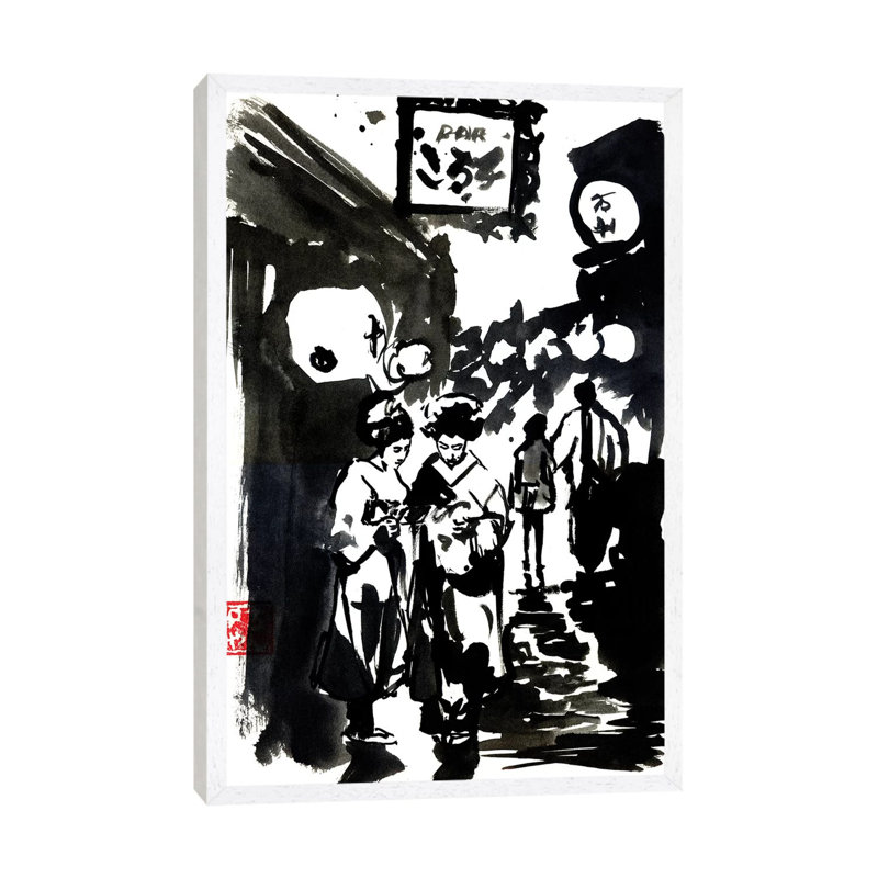 Edo by Péchane - Print on Canvas, 101.6 cm H x 66.04 cm W, White Framed