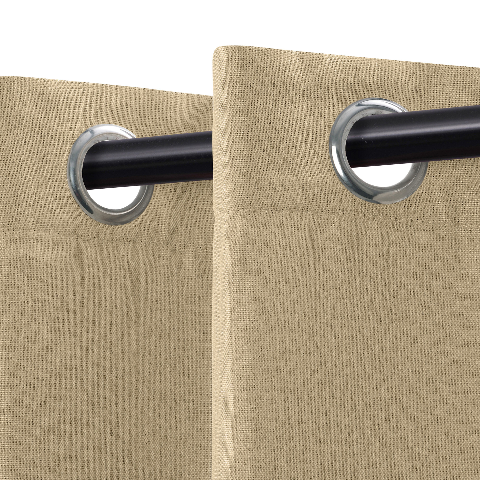 Evayah Modern Linen Inspired Classic Solid Room Darkening Curtain Panel, 42" W x 108" L, Ivory