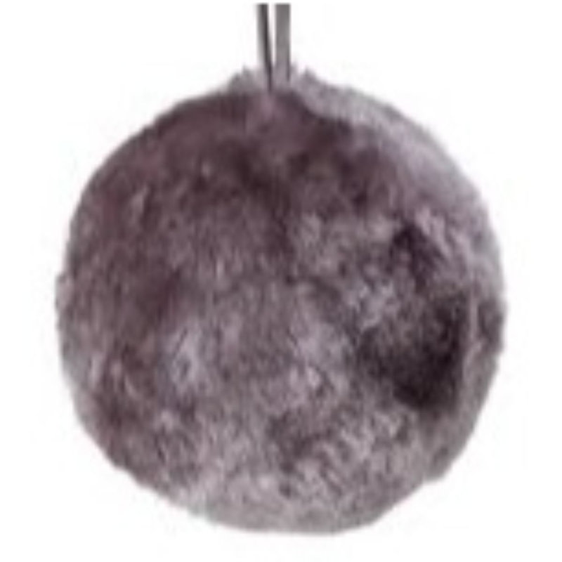 Ornement boule de Noël lilas suspendue gris, H 3 po x l 3 po x P 3 po