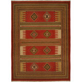 Wool Area Rug in Rust/Red/Green
