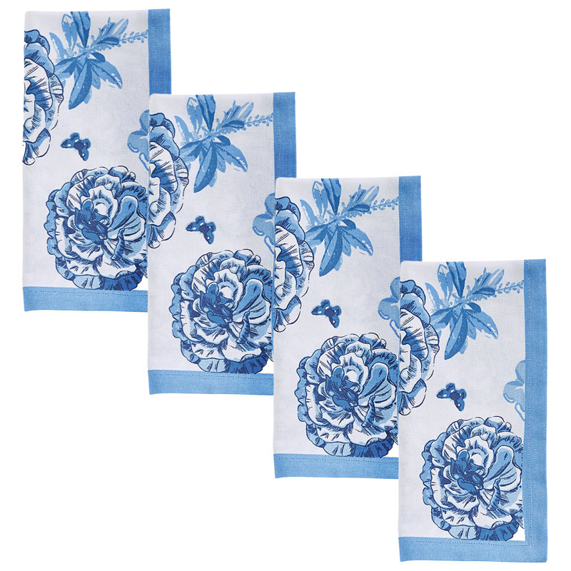 Ensemble de 4 serviettes de table Patricia Heaton Home, Bleu
