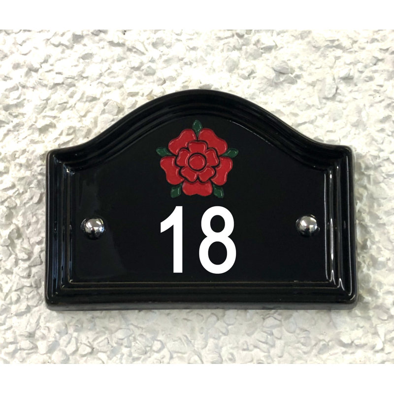 Walsham 16.5cm H Ceramic House Number, 18, Black