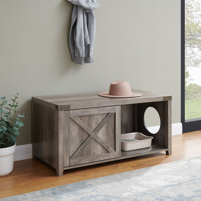 Abra Litter Box Enclosure, Gray Wash